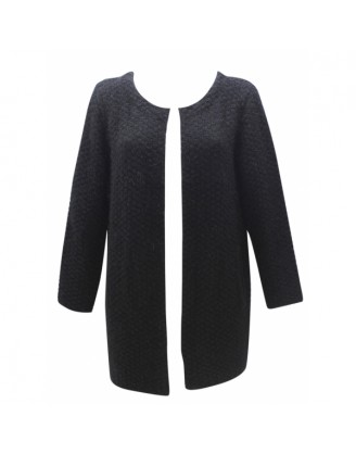 Black long knit jacket